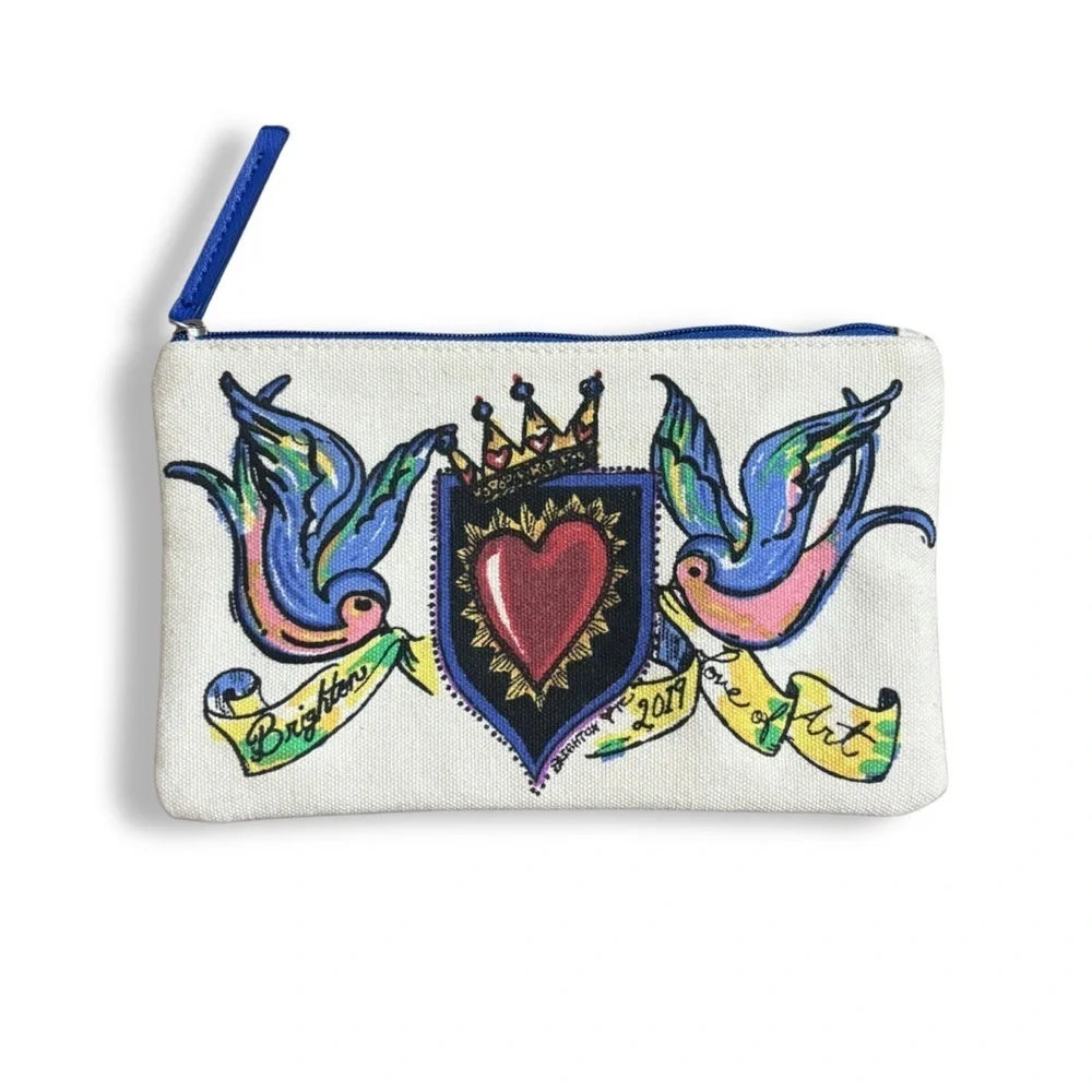 ✨ Brighton “Heart & Swallows” Canvas Zip Pouch – Limited 2019 Edition ✨